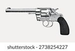 Gun vintage illustration, vintage vector element. 