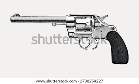 Gun vintage illustration, vintage vector element. 