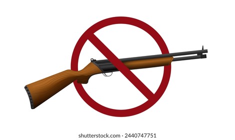 icono de prohibición de armas de fuego. No se permiten armas cruzadas