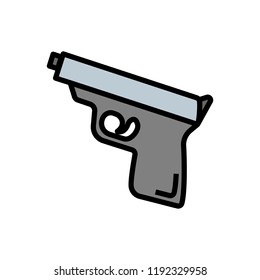 gun weapon colour line icon