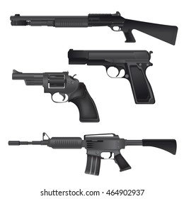 Gun Weapon Crime War Isolate Vector