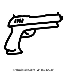Waffe, Waffenkritzel-Symbol, Vektorillustration, isoliert auf Weiß