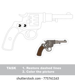 Gun Weapon. Dot to dot educational game for kids.