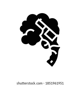 vector de icono de glifo arma. signo de arma de fuego. símbolo de contorno aislado ilustración negra