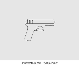 Gun, Weapon, Handgun Icon. Vector Illustration.