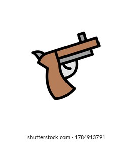 Arma, icono de arma. Color simple con elementos de vector de contorno de iconos piratas para ui y ux, sitio web o aplicación móvil
