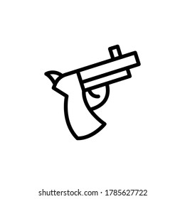Arma, icono de arma. Línea simple, contorno de elementos vectoriales de iconos piratas para ui y ux, sitio web o aplicación móvil