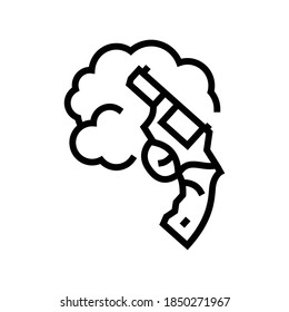 Waffe, Waffenlinie Symbol Vektor. Waffenzeichen. isoliertes Kontursymbol