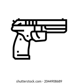 gun weapon line icon vector. gun weapon sign. isolated contour symbol black illustration