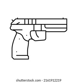 gun weapon line icon vector. gun weapon sign. isolated contour symbol black illustration