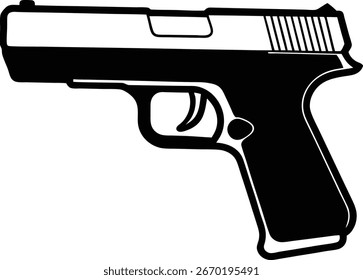 Diseño de Vector de silueta de arma de pistola para uso educativo.