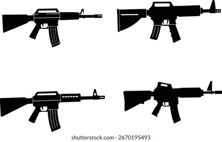 Diseño de Vector de silueta de arma de pistola para uso educativo.