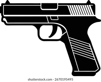 Diseño de Vector de silueta de arma de pistola para uso educativo.