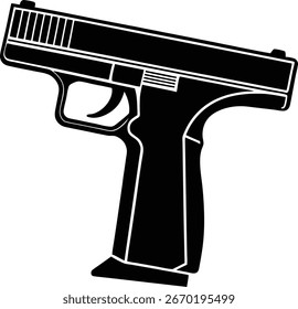 Diseño de Vector de silueta de arma de pistola para uso educativo.