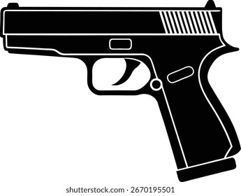 Diseño de Vector de silueta de arma de pistola para uso educativo.