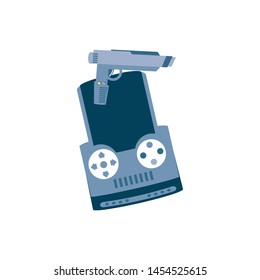 gun weapon with video game device