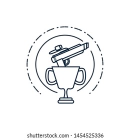 gun weapon video game with trophy cup