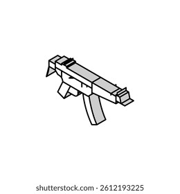 gun weapon war isometric icon vector. gun weapon war sign. isolated symbol illustration