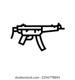 vectores de línea de guerra de armas de fuego. signo de guerra con armas de fuego. símbolo de contorno aislado ilustración negra