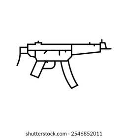 Vector de icono de línea de guerra de arma de fuego. signo de guerra de arma de fuego. símbolo de contorno aislado ilustración negra