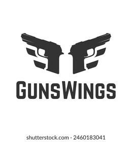 logo moderno plano de las alas del arma
