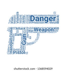 gun word cloud. tag cloud about gun