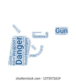 gun word cloud. tag cloud about gun