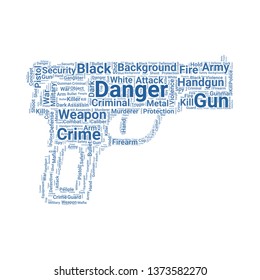 gun word cloud. tag cloud about gun