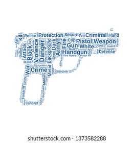 gun word cloud. tag cloud about gun