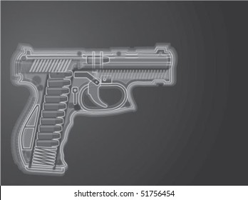 Gun X Ray Illustration Vector