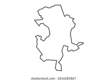 Guna District of Madhya Pradesh outline map on a white background