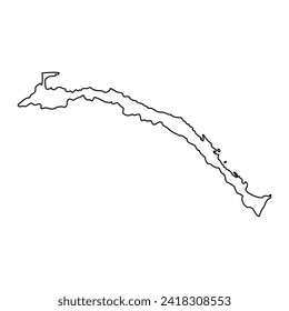 Guna Yala map, administrative division of Panama. Vector illustration.