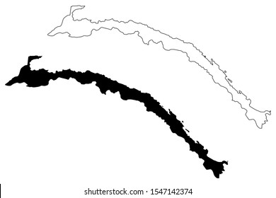 Guna Yala Province (Republic of Panama, Provinces of Panama) map vector illustration, scribble sketch San Blas map