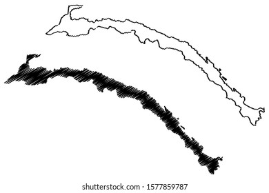 Guna Yala Province (Republic of Panama, Provinces of Panama) map vector illustration, scribble sketch San Blas map