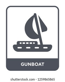 gunboat icon vector on white background, gunboat trendy filled icons from Nautical collection, gunboat simple element illustration
