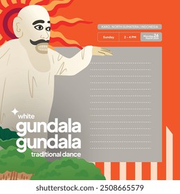 Gundala Gundala dance Flat design layout idea for tourism event Indonesian culture