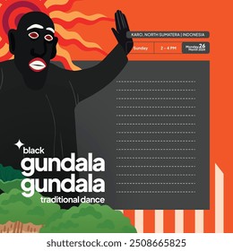 Gundala Gundala dance Flat design layout idea for tourism event Indonesian culture