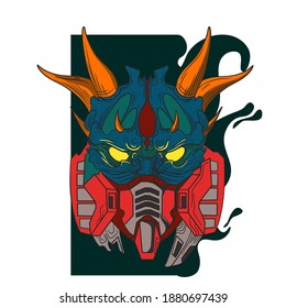 gundam with devil mask is a combination of gundam character and devil from japan, this design can be used in various medians such as t-shirts and others.