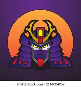 gundam samurai head design. vector illustration
