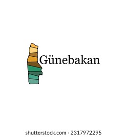 Gunebakan Map vector illustration, Isolated on White Background Vector Illustration Template