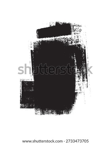 Gunge rolled ink stamp textures handmade with brayer. Letterpress vintage rough irregular rectangle vertical backgrounds Linocut relief printing shapes illustration transparent backdrop