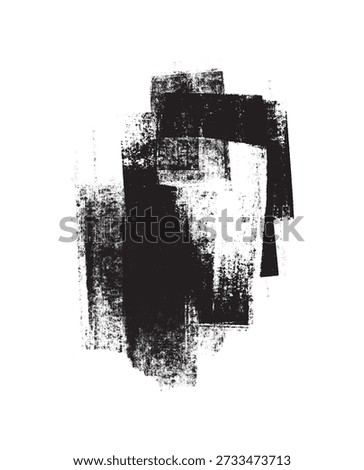 Gunge rolled ink stamp textures handmade with brayer. Letterpress vintage rough irregular rectangle vertical backgrounds Linocut relief printing shapes illustration transparent backdrop