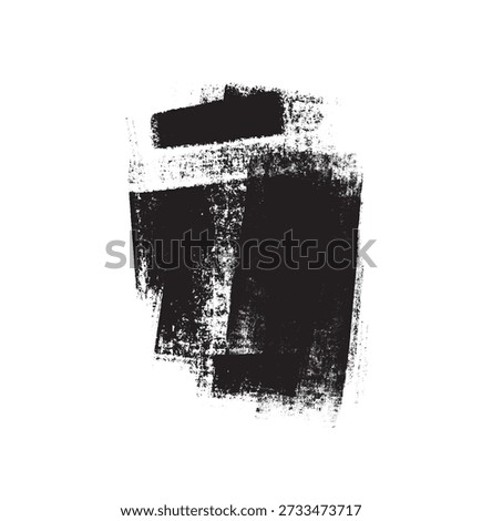 Gunge rolled ink stamp textures handmade with brayer. Letterpress vintage rough irregular rectangle vertical backgrounds Linocut relief printing shapes illustration transparent backdrop