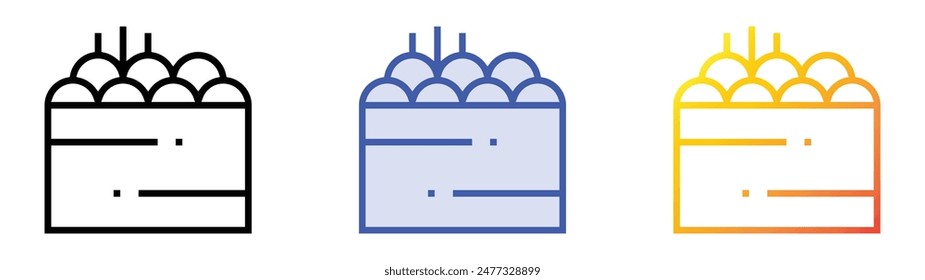icono de gunkan. Diseño de estilo de relleno lineal, azul y degradado aislado sobre fondo blanco