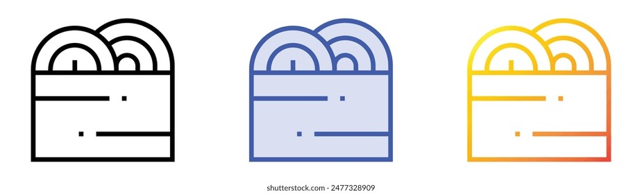 gunkan icon. Linear, Blue Fill and Gradient Style Design Isolated On White Background
