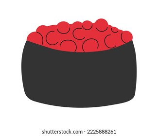 Vector de volante Gunkan Sushi Ilustración plana. Cocina japonesa.