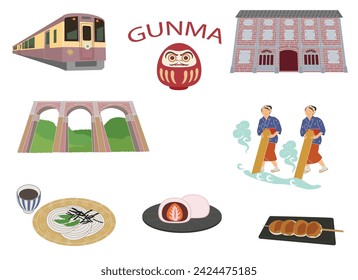 Gunma Japan. Landmark and Food.