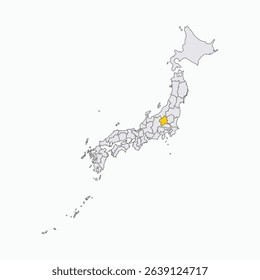 Gunma Prefecture highlighted on Japan map