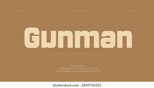 Gunman alphabet letters font and number. Classic Lettering Minimal Fashion Designs. Typography modern serif fonts regular decorative vintage concept. vector illustration