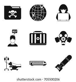 Gunman icons set. Simple set of 9 gunman vector icons for web isolated on white background